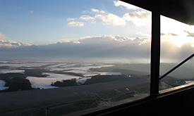 Zimní výhled z rozhledny na Vrátenské hoře